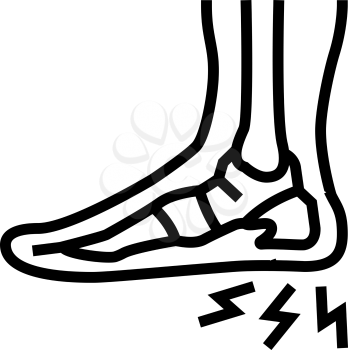 heel spur disease line icon vector. heel spur disease sign. isolated contour symbol black illustration