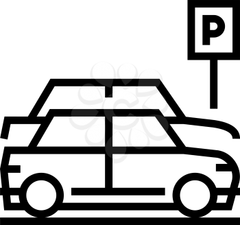 street parking line icon vector. street parking sign. isolated contour symbol black illustration