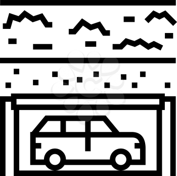 underground parking line icon vector. underground parking sign. isolated contour symbol black illustration