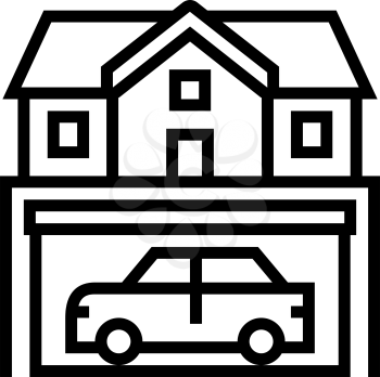 house parking line icon vector. house parking sign. isolated contour symbol black illustration