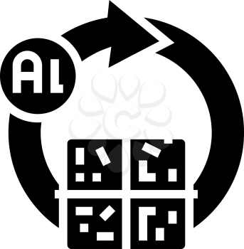 recycling aluminium production line icon vector. recycling aluminium production sign. isolated contour symbol black illustration