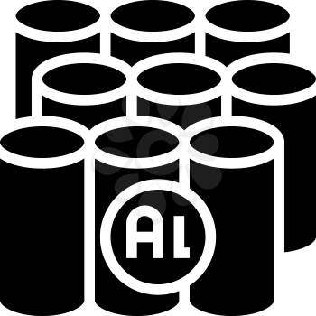 product of aluminium production line icon vector. product of aluminium production sign. isolated contour symbol black illustration