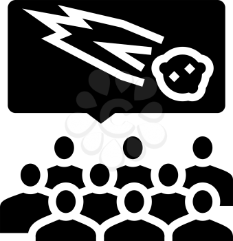 comet planetarium discussion line icon vector. comet planetarium discussion sign. isolated contour symbol black illustration