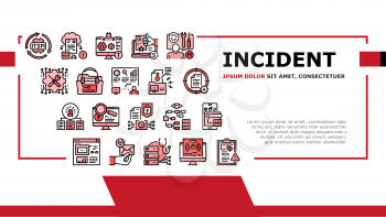 Incident Management Landing Web Page Header Banner Template Vector. It Service Manage And Virus Report, Repairman And Computer Incident Repair, Online Support And Aid Illustration