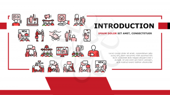 Introduction Speech Landing Web Page Header Banner Template Vector. New Product And Business Case Presentation, Employee And Artificial Intelligence Introduction Illustration