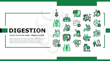 Digestion Disease And Treatment Icons Set Vector. Digestion System And Gastrointestinal Tract, Examining And Consultation, Heartburn And Gassing Illustration
