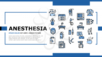 Anesthesiologist Tool Landing Web Page Header Banner Template Vector. Syringe Pump, Anesthesia Machine And Heart Rate Monitor Anesthesiologist Equipment Illustration