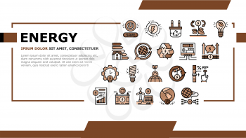 Energy Saving Tool Landing Web Page Header Banner Template Vector. Solar Panel And Electric Meter Energy Saving Equipment, Ecology Removal And Recycling Illustration