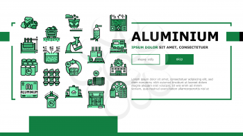 Aluminium Production Landing Web Page Header Banner Template Vector. Processing Of Aluminium Production And Factory, Pressing And Manufacture, Transportation And Carrying Illustration