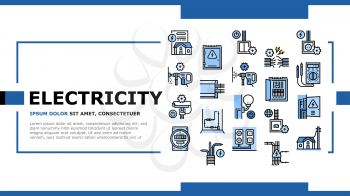 Electrical Installation Tool Landing Web Page Header Banner Template Vector. Socket And Substation Automation Box Installation, Wall Chipping And Drilling For Wiring Illustration