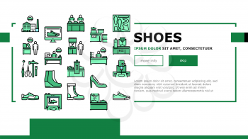 Shoes Repair Service Landing Web Page Header Banner Template Vector. Shoes Fixing And Production Equipment, Factory And Packaging, Design And Manufacturing Illustration
