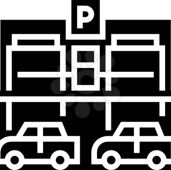 equipment parking line icon vector. equipment parking sign. isolated contour symbol black illustration