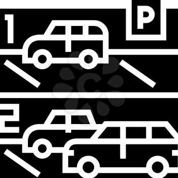 multilevel car parking line icon vector. multilevel car parking sign. isolated contour symbol black illustration