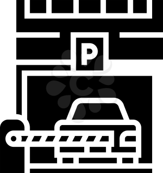 barrier of parking line icon vector. barrier of parking sign. isolated contour symbol black illustration