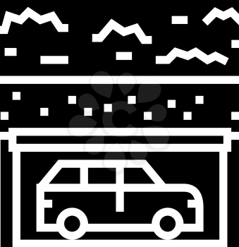 underground parking line icon vector. underground parking sign. isolated contour symbol black illustration