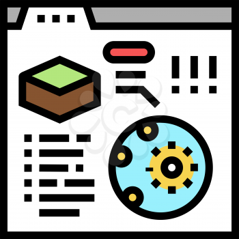 reading information of soil testing in internet color icon vector. reading information of soil testing in internet sign. isolated symbol illustration