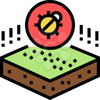 dangerous bug on soil color icon vector. dangerous bug on soil sign. isolated symbol illustration
