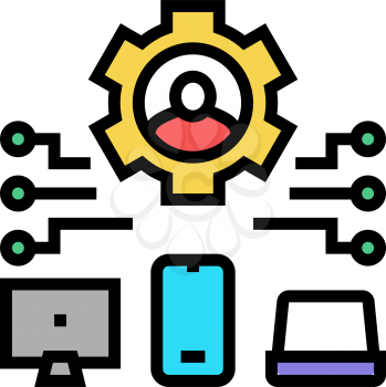 devices connection of user ugc color icon vector. devices connection of user ugc sign. isolated symbol illustration
