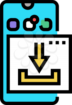 download mobile phone app ugc color icon vector. download mobile phone app ugc sign. isolated symbol illustration