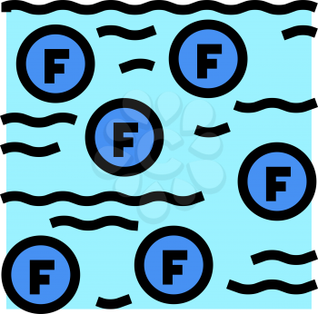fluoridation water color icon vector. fluoridation water sign. isolated symbol illustration