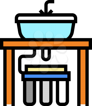 water filter under sink color icon vector. water filter under sink sign. isolated symbol illustration