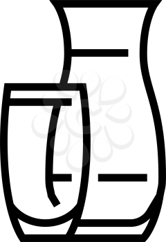 vase glass production line icon vector. vase glass production sign. isolated contour symbol black illustration