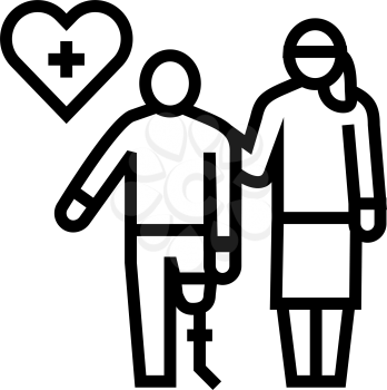 personal care homecare service line icon vector. personal care homecare service sign. isolated contour symbol black illustration