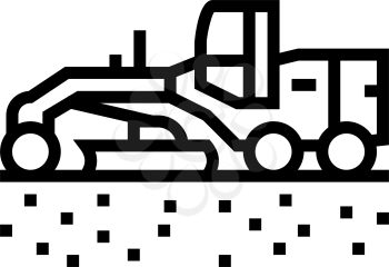 tractor prepare space for pipeline construction line icon vector. tractor prepare space for pipeline construction sign. isolated contour symbol black illustration