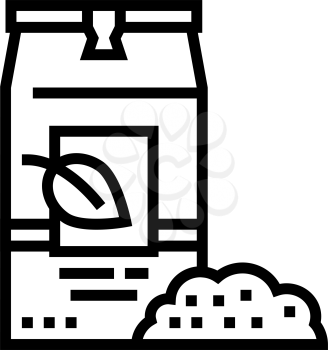 loose tea bag line icon vector. loose tea bag sign. isolated contour symbol black illustration