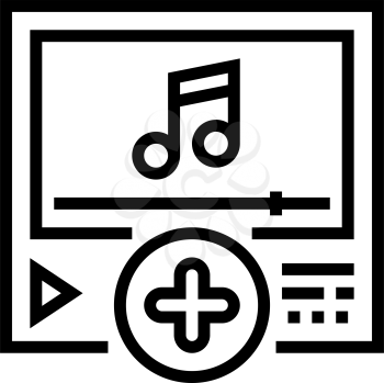 music content ugc line icon vector. music content ugc sign. isolated contour symbol black illustration