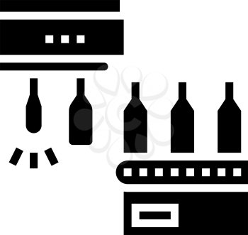 molding glass bottle conveyor equipment glyph icon vector. molding glass bottle conveyor equipment sign. isolated contour symbol black illustration