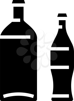 bottle glass production glyph icon vector. bottle glass production sign. isolated contour symbol black illustration
