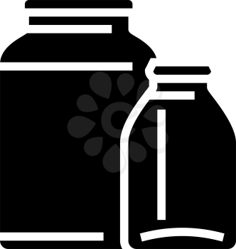 jar glass production glyph icon vector. jar glass production sign. isolated contour symbol black illustration
