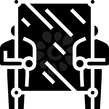 glass carrying workers glyph icon vector. glass carrying workers sign. isolated contour symbol black illustration