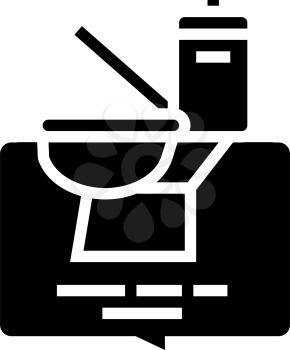 toilet use homecare service glyph icon vector. toilet use homecare service sign. isolated contour symbol black illustration