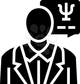 psychologist homecare service glyph icon vector. psychologist homecare service sign. isolated contour symbol black illustration