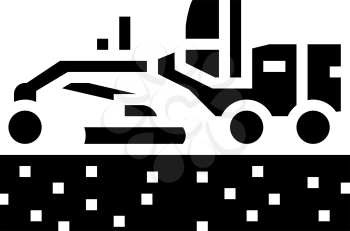 tractor prepare space for pipeline construction glyph icon vector. tractor prepare space for pipeline construction sign. isolated contour symbol black illustration