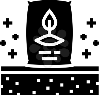 seeding organic soil glyph icon vector. seeding organic soil sign. isolated contour symbol black illustration