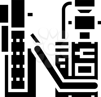 packaging tea factory machine glyph icon vector. packaging tea factory machine sign. isolated contour symbol black illustration