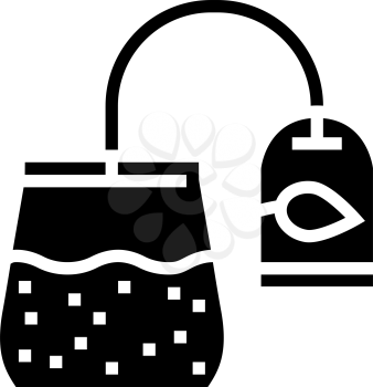 sachet tea glyph icon vector. sachet tea sign. isolated contour symbol black illustration