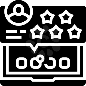review and feedback of services ugc glyph icon vector. review and feedback of services ugc sign. isolated contour symbol black illustration