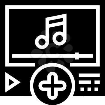 music content ugc glyph icon vector. music content ugc sign. isolated contour symbol black illustration