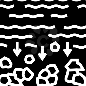 sedimentation water filter glyph icon vector. sedimentation water filter sign. isolated contour symbol black illustration