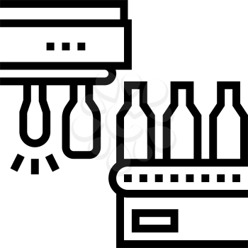 molding glass bottle conveyor equipment line icon vector. molding glass bottle conveyor equipment sign. isolated contour symbol black illustration