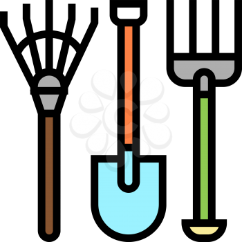 equipment for gardening color icon vector. equipment for gardening sign. isolated symbol illustration