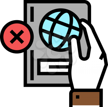 lost passport document refugee color icon vector. lost passport document refugee sign. isolated symbol illustration