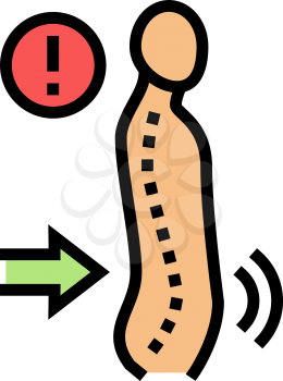 lordosis disease color icon vector. lordosis disease sign. isolated symbol illustration
