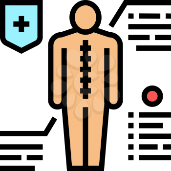 prevention scoliosis color icon vector. prevention scoliosis sign. isolated symbol illustration