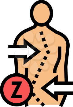 z-shaped scoliosis color icon vector. z-shaped scoliosis sign. isolated symbol illustration