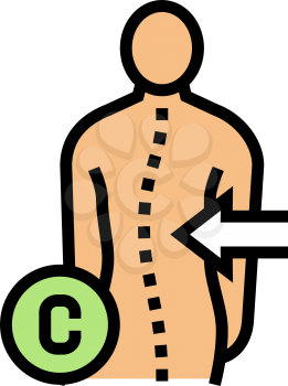 c-shaped scoliosis color icon vector. c-shaped scoliosis sign. isolated symbol illustration